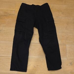 H&M Black Men's Cargo Trousers with Utility Pockets Size XL